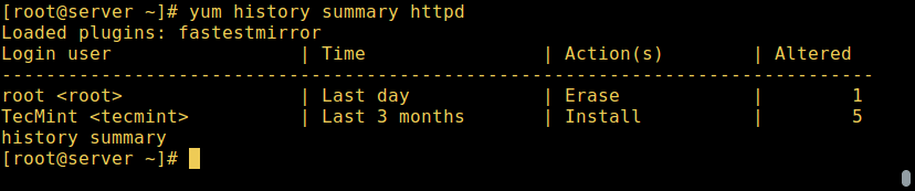 Yum - Find Summary of Package