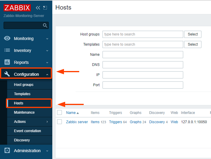 Zabbix Host Configuration