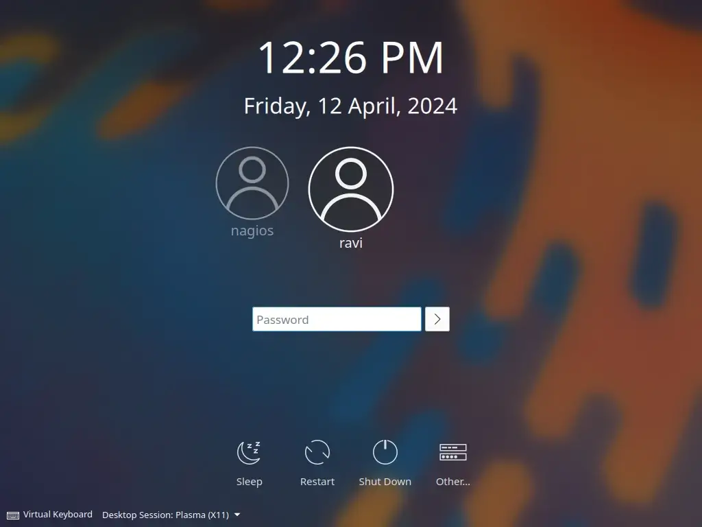 KDE Plasma Login