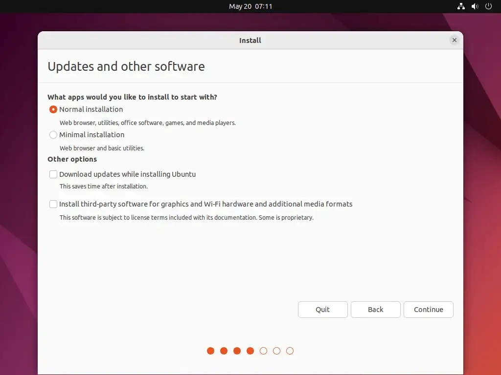 Choose Ubuntu Installation Type