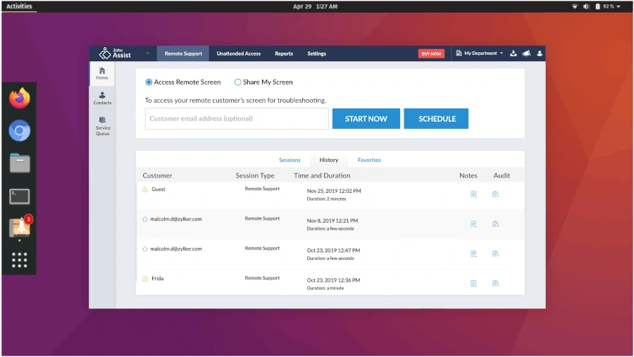 Zoho Assist - Remote Desktop Software for Linux