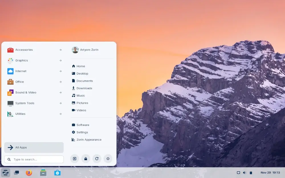 Zorin OS Desktop